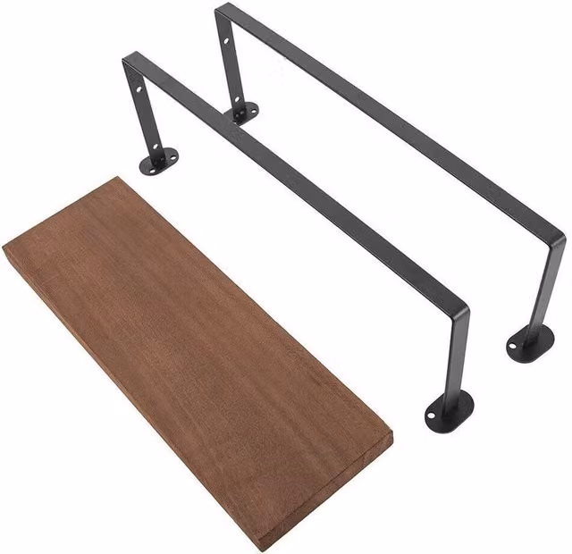 PAWNORA Wall-Mounted Bathroom Towel Storage Rack in Black, W/D/H: 40.0 x 35.0 x 12.0 cm