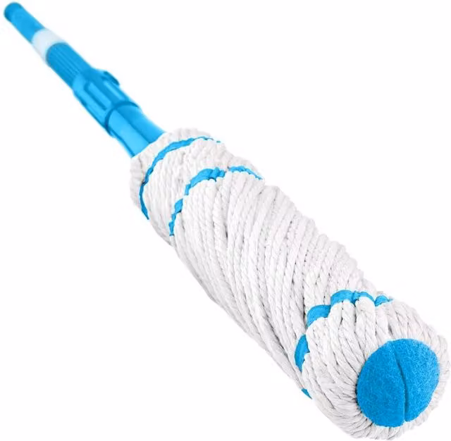 VOGREX Blue Microfibre Twist Mop with Extendable Telescopic Handle and Self-Wringing Head