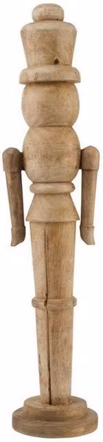 Lemon Pavilion Furniture and Decor Large Rustic Nutcracker Christmas Decoration, Brown, W: 14 cm, D: 12 cm, H: 60 cm – 1