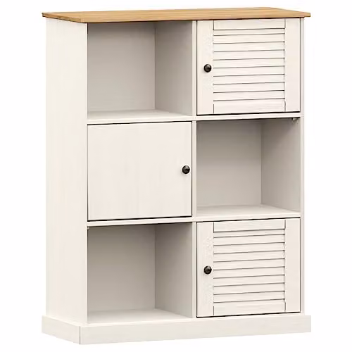 vidaXL VIGO White Bookcase in Solid Pine Wood, W/D/H: 90 x 35 x 114.5 cm – 1