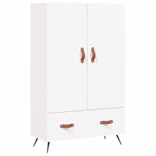 vidaXL Modern White Highboard with Hinged Doors and Internal Shelves, W/D/H: 69.5 x 31.0 x 115.0 cm – 1