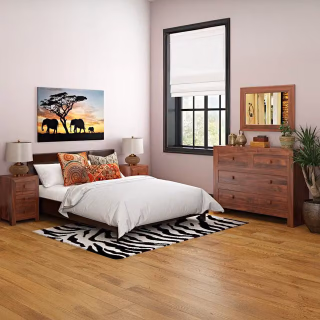 IH Design Dakota Mango 3 Drawer Bedside Table in Brown Wood