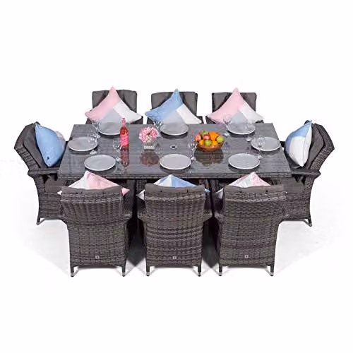 Thats Furniture Arizona 8 Seater Rattan Garden Dining Set in Grey and Brown with Metal Frame – 4