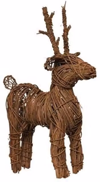 KDMD Standing Rattan Reindeer in Brown