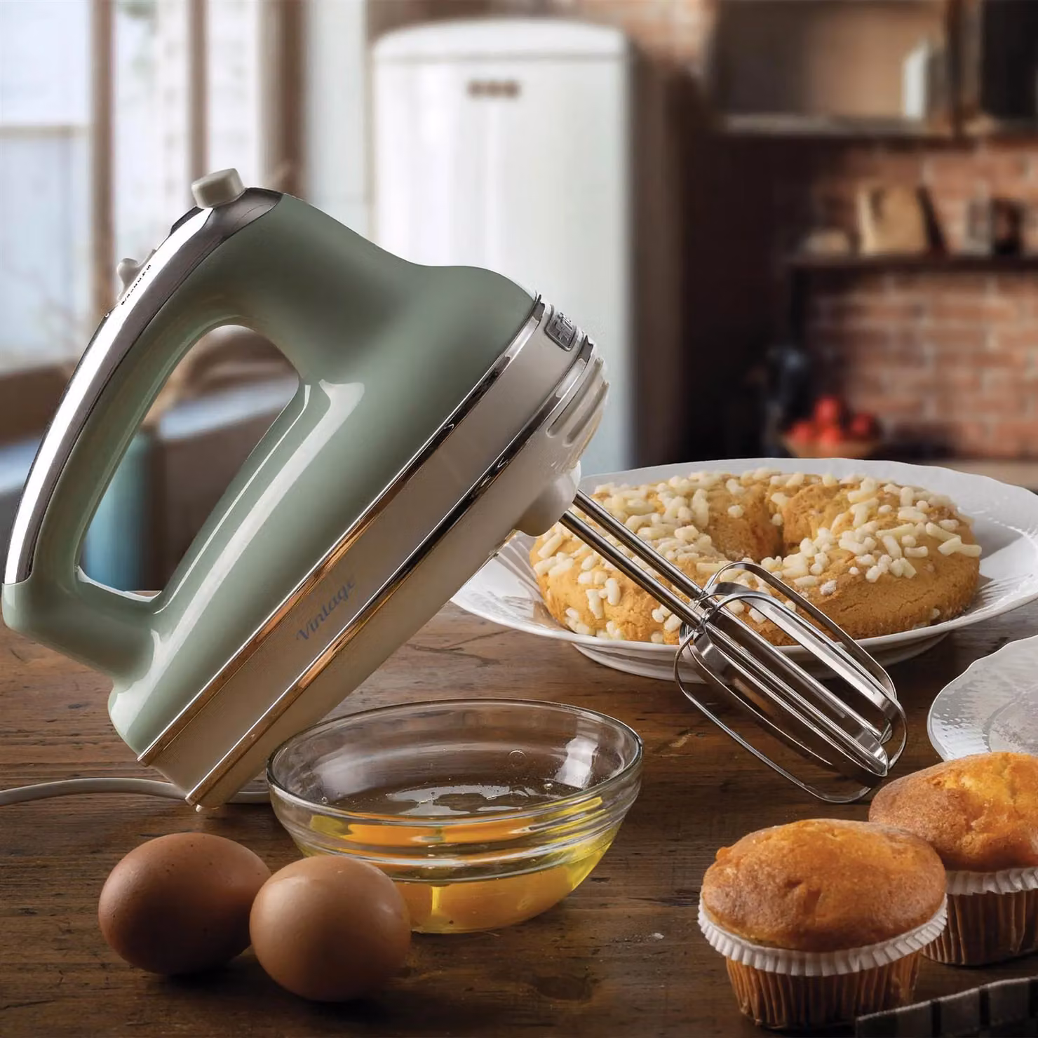 Ariete Vintage Electric Hand Mixer with 5 Speed and Turbo Function in Green – 3