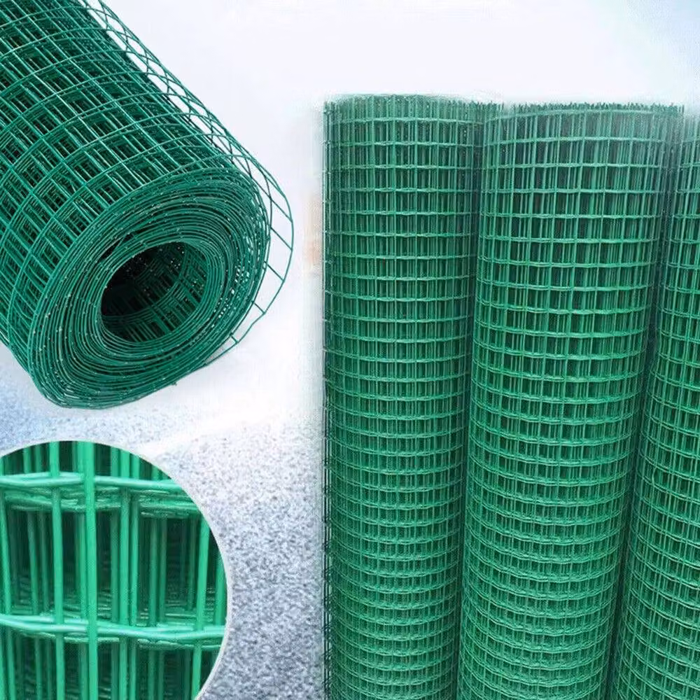 NESTLUNE Green Coated Wire Mesh Garden Fencing, H: 100 cm, W: 15 cm – 3