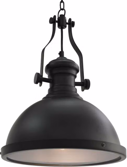 Berkfield Home Round Industrial Metal Ceiling Lamp in Black with E27 Socket