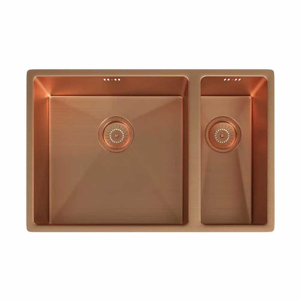 PAWNORA 1.5 Bowl Undermount Stainless Steel Sink in Bronze and Brown – 2