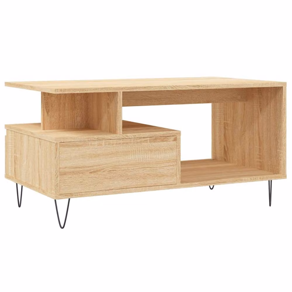 Berkfield Home Sonoma Oak Coffee Table, Brown, W/D/H: 90 x 49 x 45 cm – 3