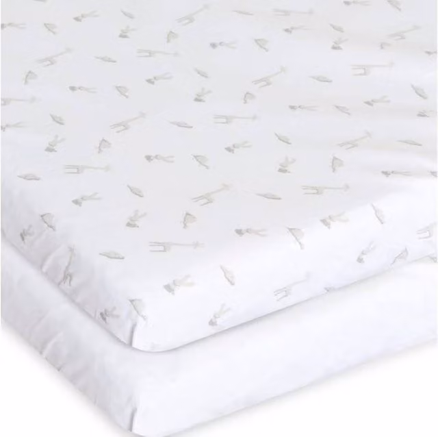 Chicco Forever Cloud 2-Piece White Cotton Crib Set with Fitted Sheet