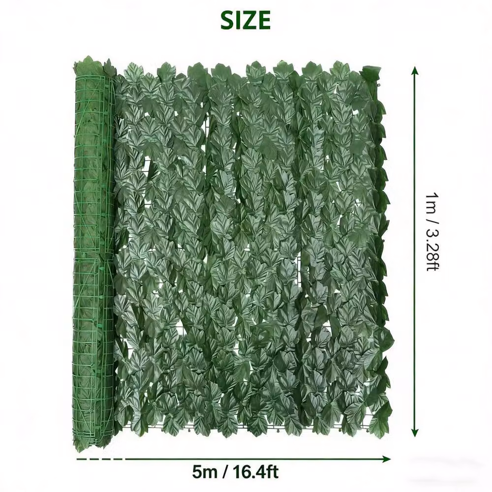 FLAVORA Green Artificial Ivy Leaf Hedge Privacy Screen, W/H: 100 x 100 cm – 2