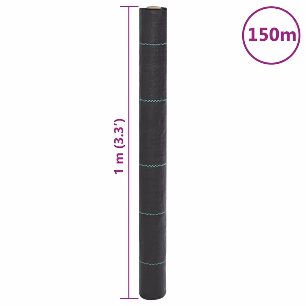 Berkfield Home Black Polypropylene Weed Membrane, 1 x 150 m – 4