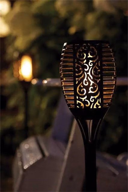 Luxform Solar Deco Flame Torch with 46 LEDs in Black