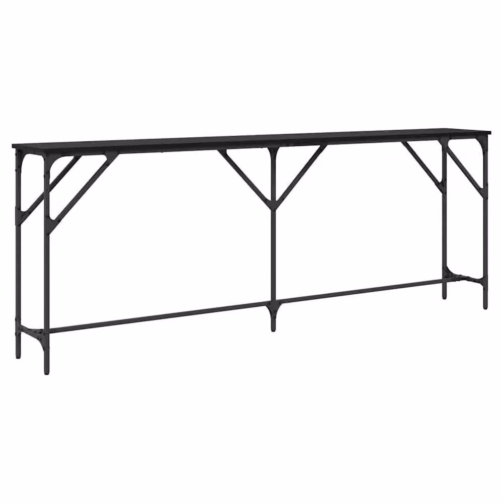 Berkfield Home Modern Black Oak Console Table, W: 200 cm, D: 29 cm, H: 75 cm – 1