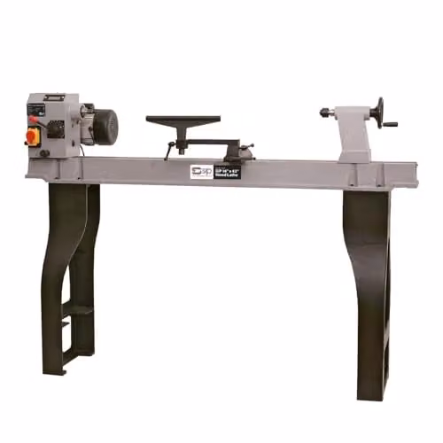 SIP 750W Variable Speed Benchtop Wood Lathe with Swivel Head, Grey, W/D/H: 35.56 x 40.64 x 109.22 cm
