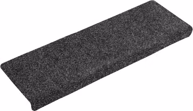 Berkfield Home Non-Slip Needle Punch Stair Mats, 15 Pack, Grey, W: 65 cm, D: 21 cm, H: 4 cm – 1