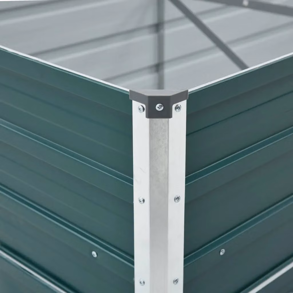 Berkfield Home Garden Green Galvanised Steel Raised Bed W: 600 cm, D: 80 cm, H: 45 cm – 3