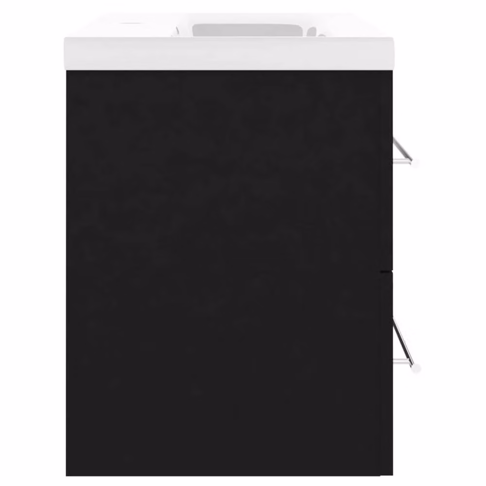 Berkfield Home Black Matt Sink Cabinet with Built-in Basin, W/D/H: 100 x 48 x 38.5 cm – 4