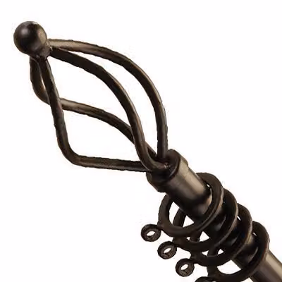 Speedy County Metal 16-19mm Crown Extendable Curtain Pole Set, Black