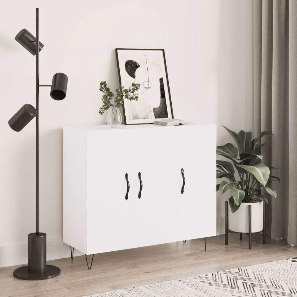 Berkfield Home Modern White Sideboard W/D/H: 90 x 34 x 80 cm – 2