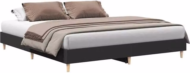 Berkfield Home Super King Bed Frame in Black, Engineered Wood, W/D/H: 180 x 200 cm – 1