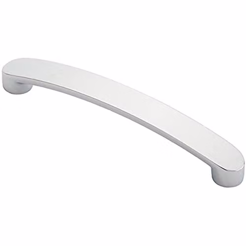 Loops Flat Fronted Bow Pull Handle in Polished Chrome, 140 x 12 mm with 128 mm Fixing Centres