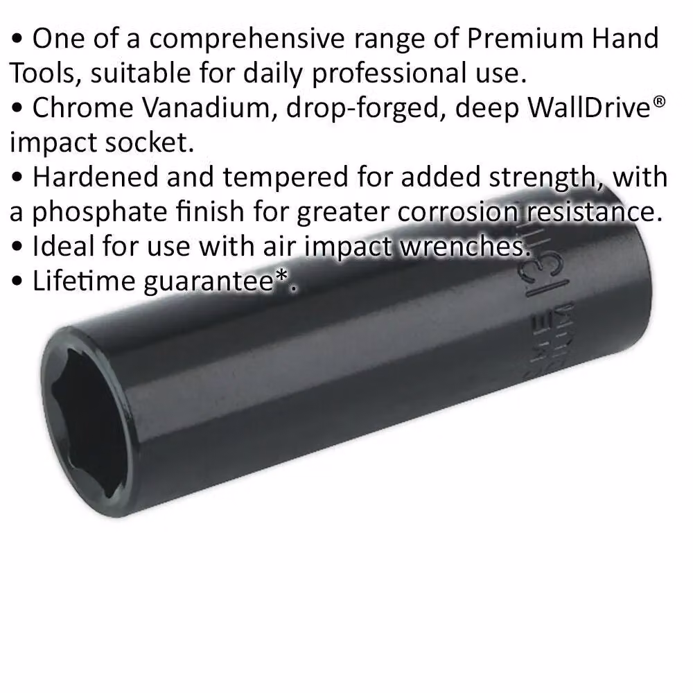Loops 13mm Forged Deep Impact Socket 3/8 Inch Sq Drive Chrome Vanadium Wrench Socket in Black and Multicolour – 2