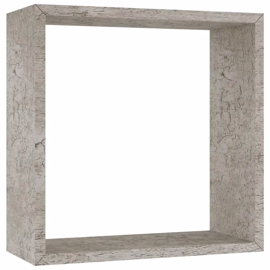 Berkfield Home Wall Mounted Cube Shelves, 3 Piece Set, Concrete Grey – 4