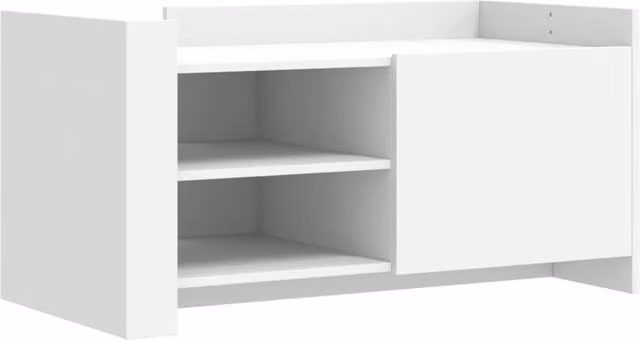 Berkfield Home White Coffee Table in Engineered Wood, W/D/H: 100 x 50 x 50 cm