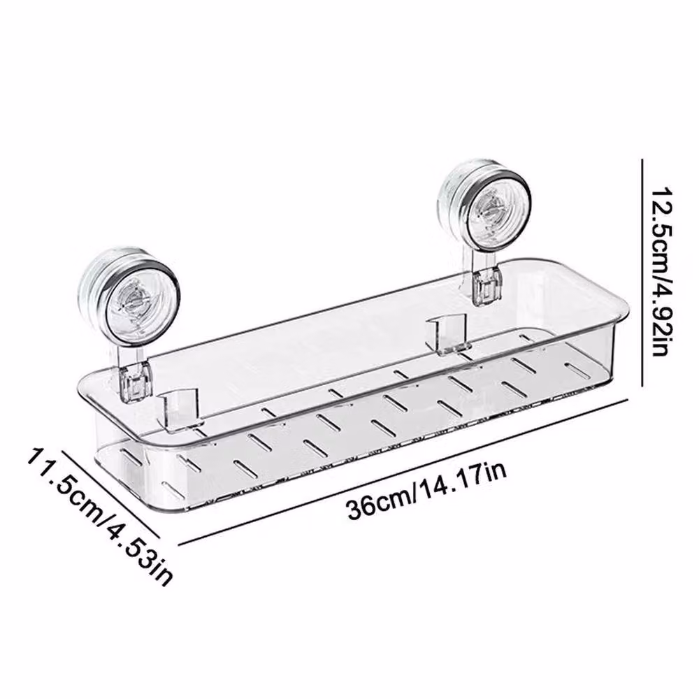 EONLION No-Drilling Suction Cup Shower Shelf in Transparent – 2