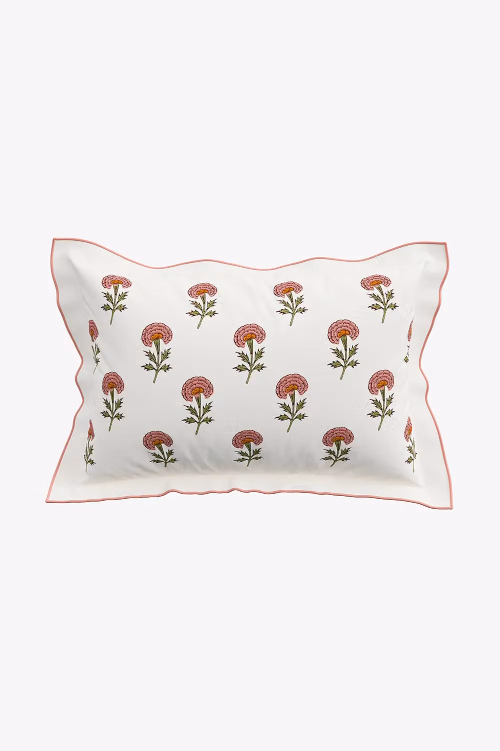 V & A Floral Cotton Percale Duvet Cover and Pillowcase Set in White, Beige and Pink, W/D/H: 140 x 200 cm and 90 x 190 cm – 2