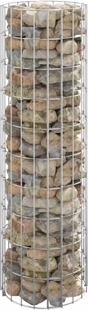 Berkfield Home Circular Gabion Column in Silver Galvanised Steel, W/D/H: 30 x 30 x 100 cm – 1