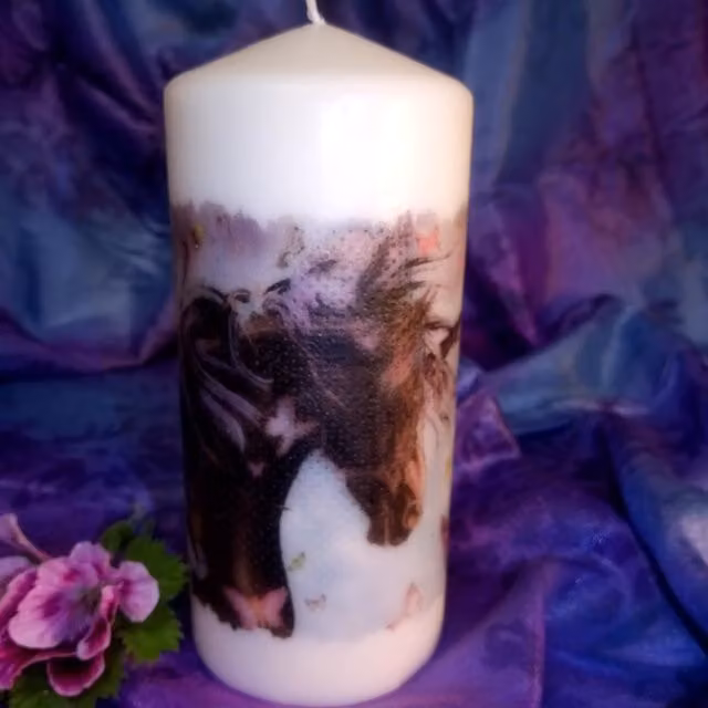 Viki White Pillar Candle Horses Set of 5
