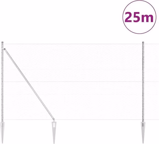 Berkfield Home Modern Fencing Set of 2, Galvanised Steel, Silver, Length: 25 m, Height: 1.5 m – 1