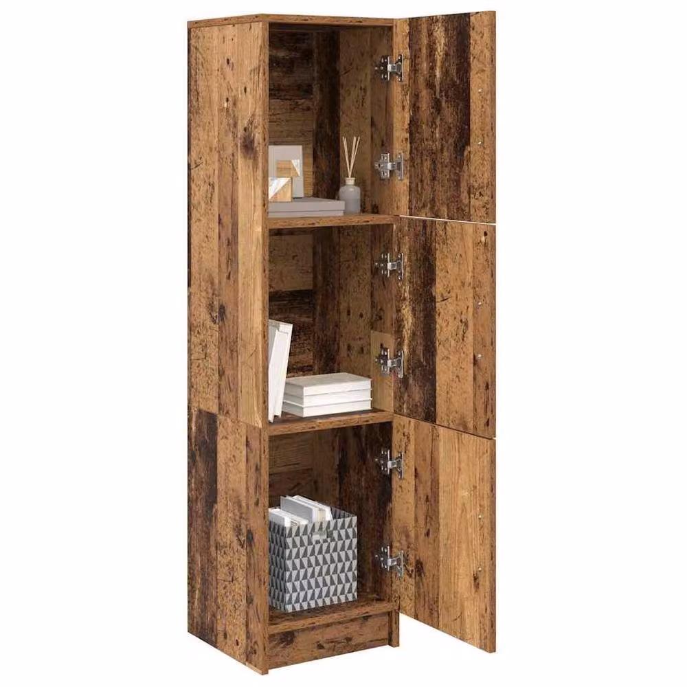 Berkfield Home Compact Brown Wood Veneer Sideboard in Rustic Old Wood Finish – 2
