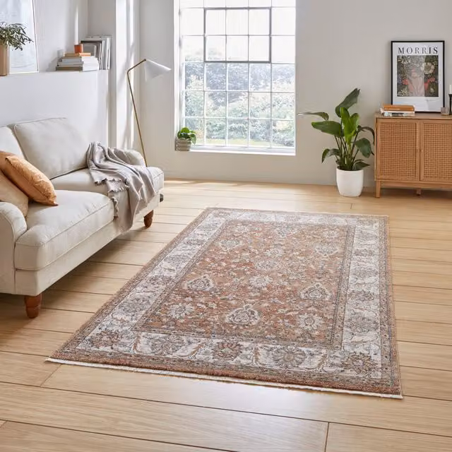 Terrys Vintage 35027 Machine Woven High Density Polypropylene Rug in Orange and Multicolour