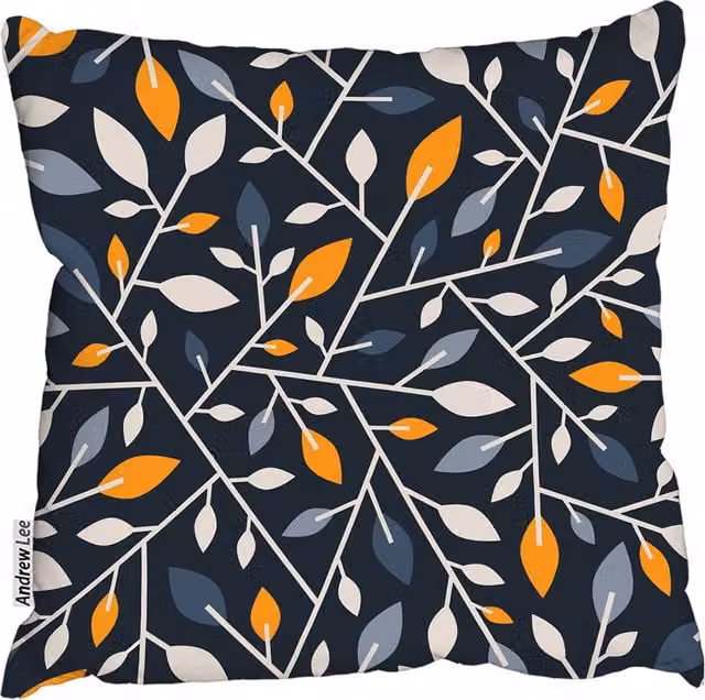 Andrew Lee Geometric Abstract Graphic Square Cushion in Blue, W: 60 cm, H: 60 cm