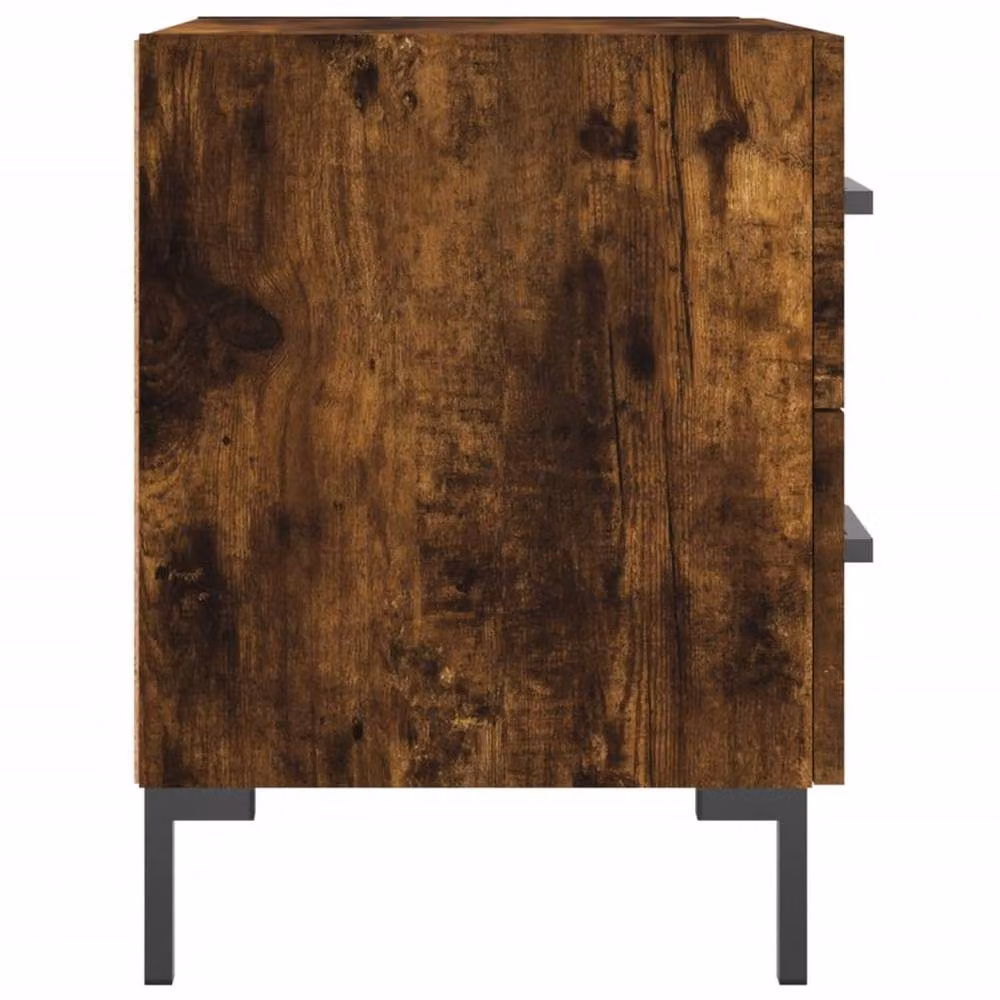 Berkfield Home Set of 2 Modern Bedside Cabinets in Smoked Oak Brown, W: 40 cm, D: 35 cm, H: 47.5 cm – 3