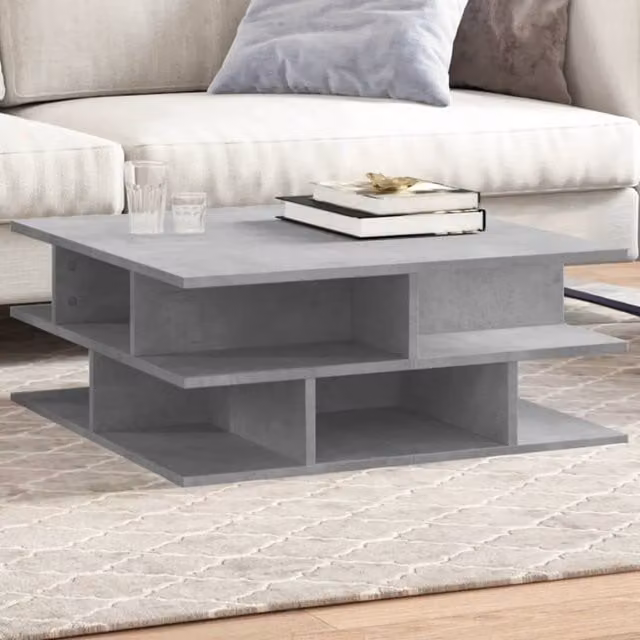 Berkfield Home Modern Square Coffee Table in Grey, W/D/H: 70 x 70 x 29 cm