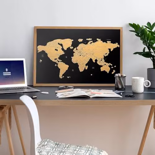 Fragranced Humour World Scratch Map Travel Poster in Black and Gold – 8