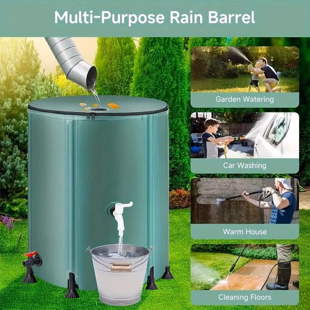 NESTLUNE Green Rainwater Tank Water Butt Container with 50 L Capacity – 2