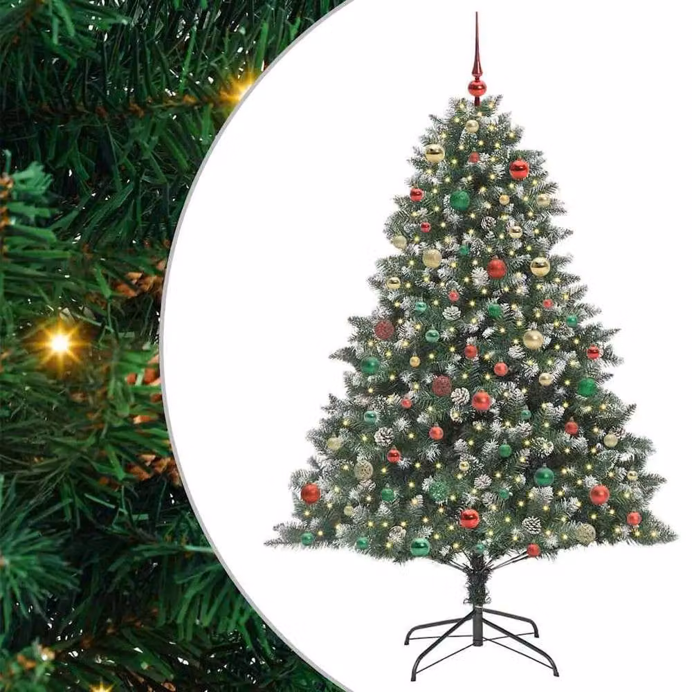 Berkfield Home Green Artificial Christmas Tree with Stand, W/D/H: 140 x 140 x 210 cm – 2