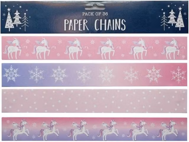KDMD 10 Pack Multicolour Unicorn Paper Chains for Childrens Birthday or Christmas Parties – 1
