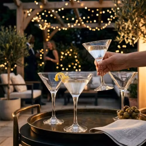 Rink Drink Martini Cocktail Glasses, Transparent, 175ml, Set of 6 – 8