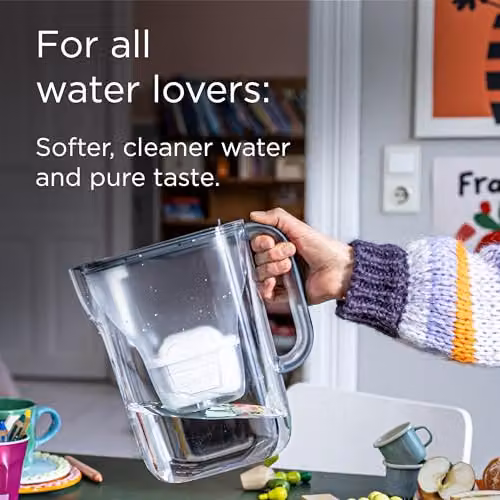 BRITA Style Essential Water Filter Jug in Stone Blue, 2.4 l, including 3x MAXTRA PRO Pure Performance Cartridges – 4