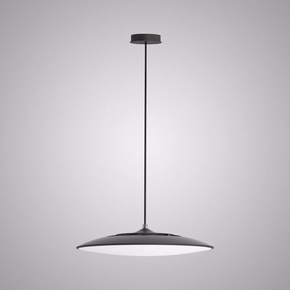 Netlighting Slim Round LED Pendant Light, Black, Diameter: 25 cm, 16W, 3000K, 1440lm – 2