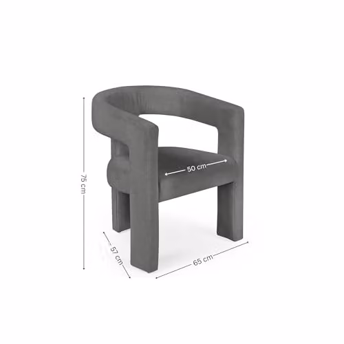 Julian Bowen Elara Grey Upholstered Dining Chair, H75 x W56 x D64 cm – 2