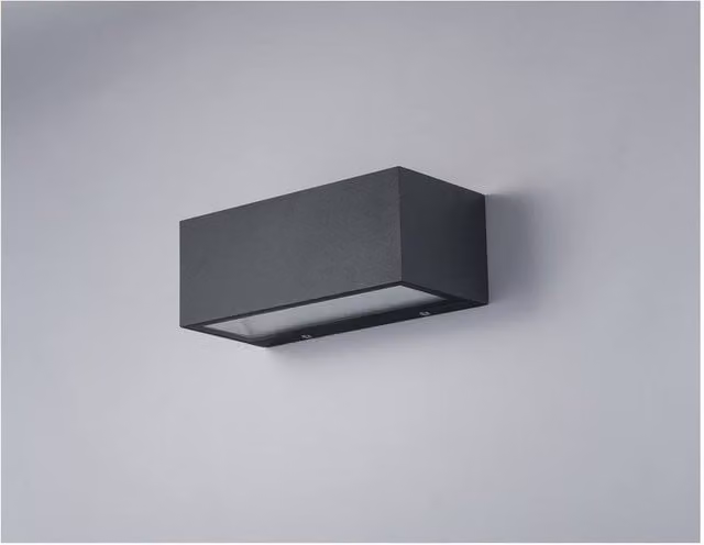Netlighting TWIN Outdoor LED 2 Light Up Down Wall Light, Black, IP54, 1250lm, 4000K
