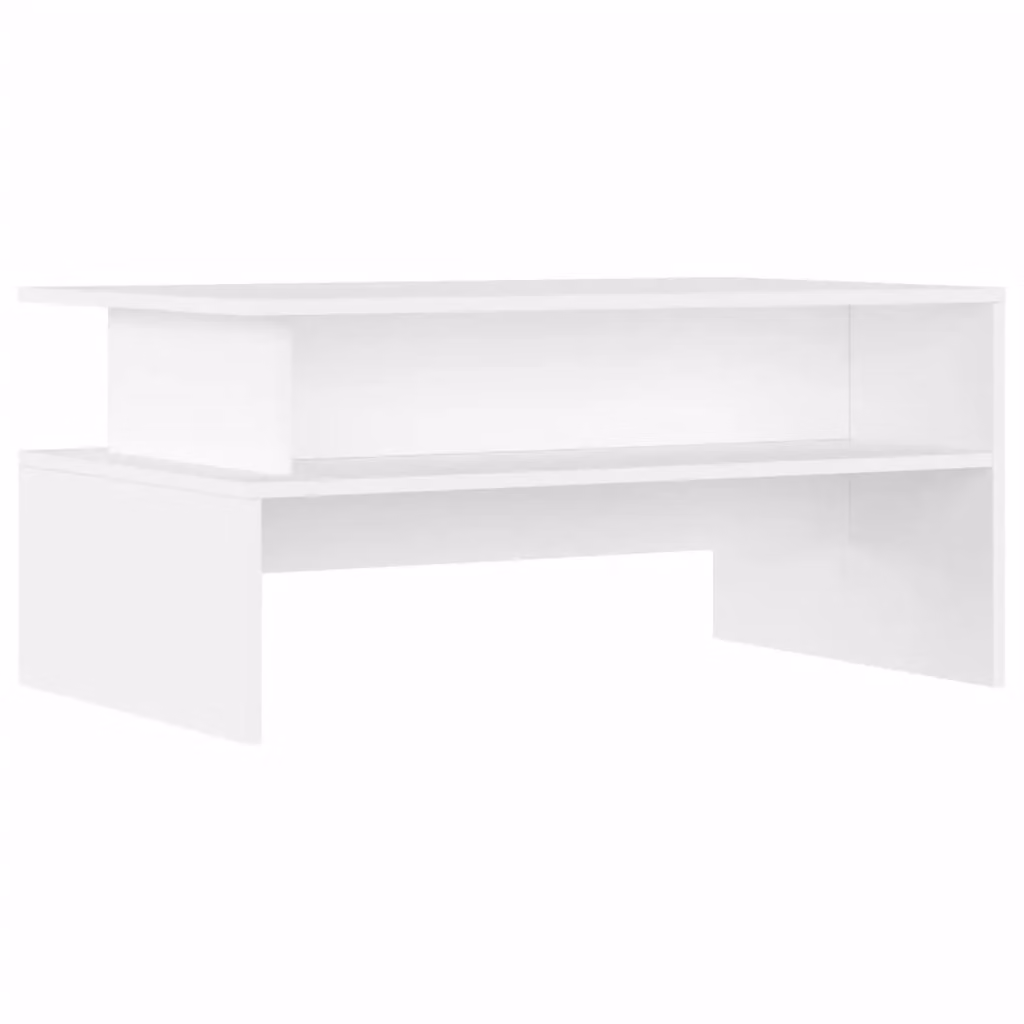 Berkfield Home White Modern Rectangular Coffee Table in Engineered Wood W/D/H: 90 x 55 x 42.5 cm – 2