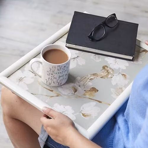 Creative Tops Duck Egg Floral Cushioned Lap Tray in Blue and White, W: 44 cm x D: 34 cm – 3